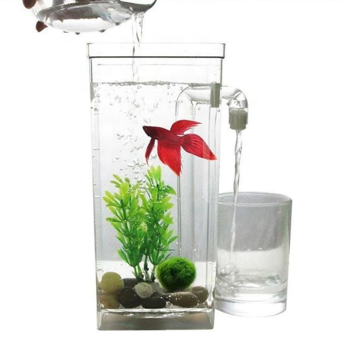 Visual Reference: Small Fish Tank Goldfish Mini Automatic Filter Tank Water Change
